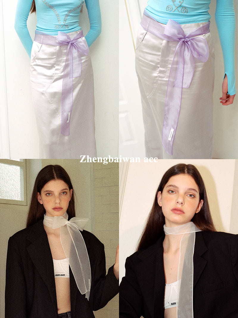 Slender Sheer Silk Scarf_BDHL7445