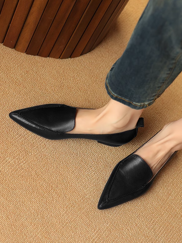 Shallow Pointed Flat Shoes_BDHL7074