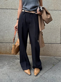 Waist strap wide leg pants_BDHL5116