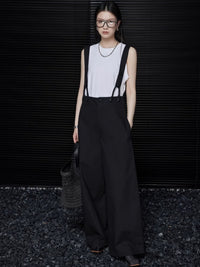 Wide leg suspender pants_BDHL4704