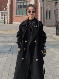 Thick double breasted long coat_BDHL5558