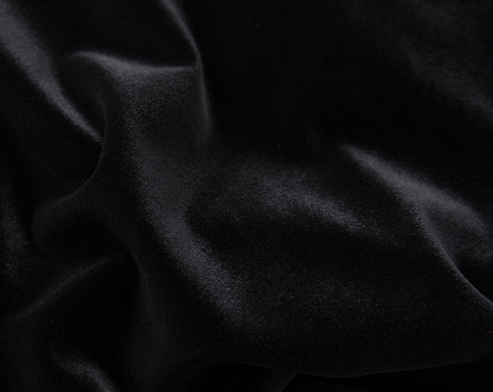 Black velvet long skirt_BDHL5488
