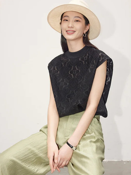 Openwork Lace Sleeveless Pullover_BDHL4756