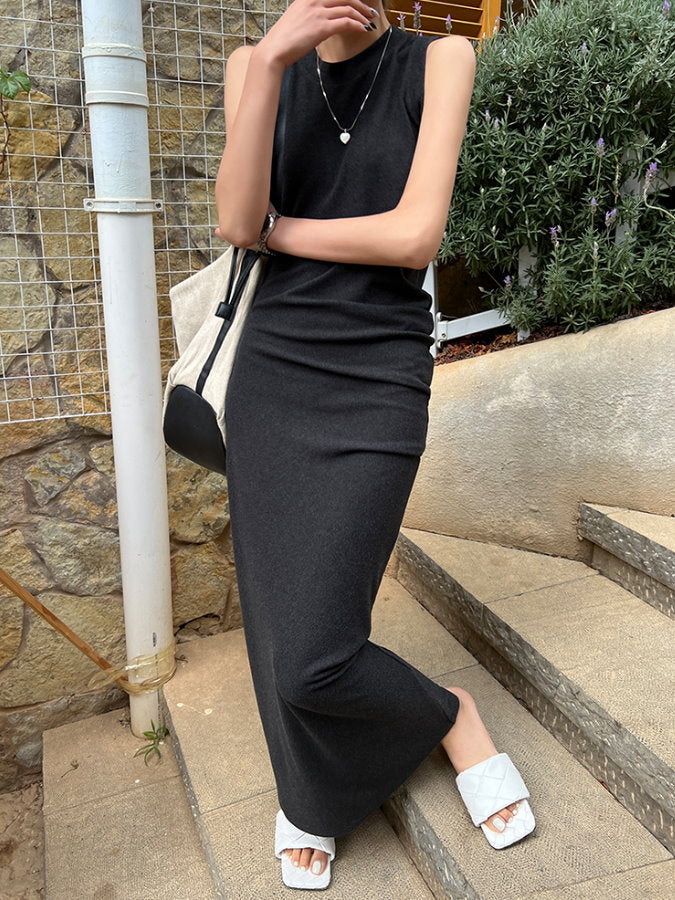 Sleeveless tight long dress_BDHL4628