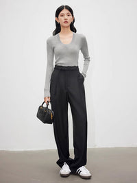 Cutaway Waist Wide Leg Pants_BDHL4907