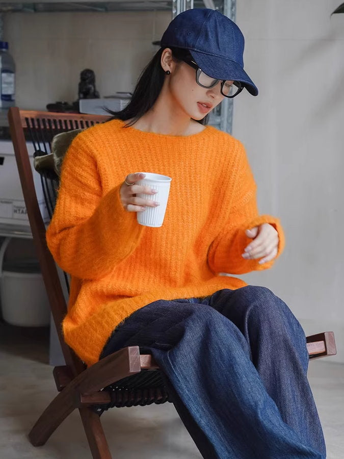 Mohair rib knit sweater_BDHL4993