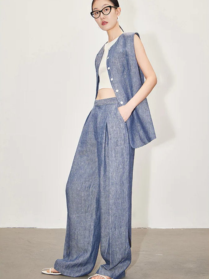 wide-leg pants＆vest two-piece set_BDHL4668