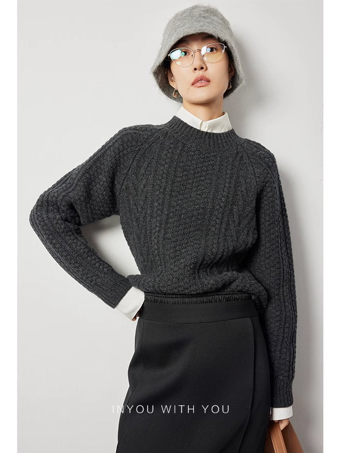 Cable knit sweater_BDHL5105