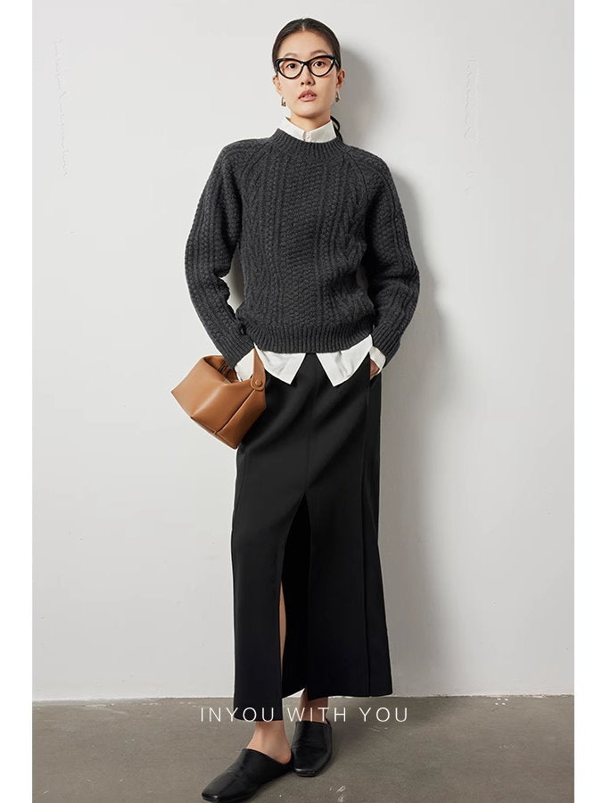 Cable knit sweater_BDHL5105