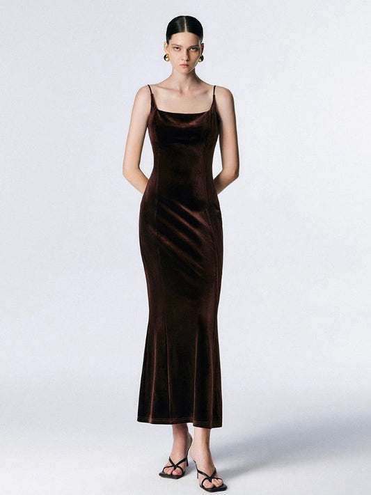 Velvet camisole dress_BDHL5010 - HELROUS