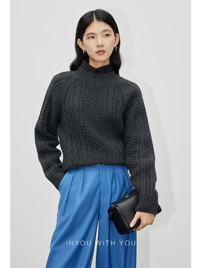 Cable knit sweater_BDHL5105