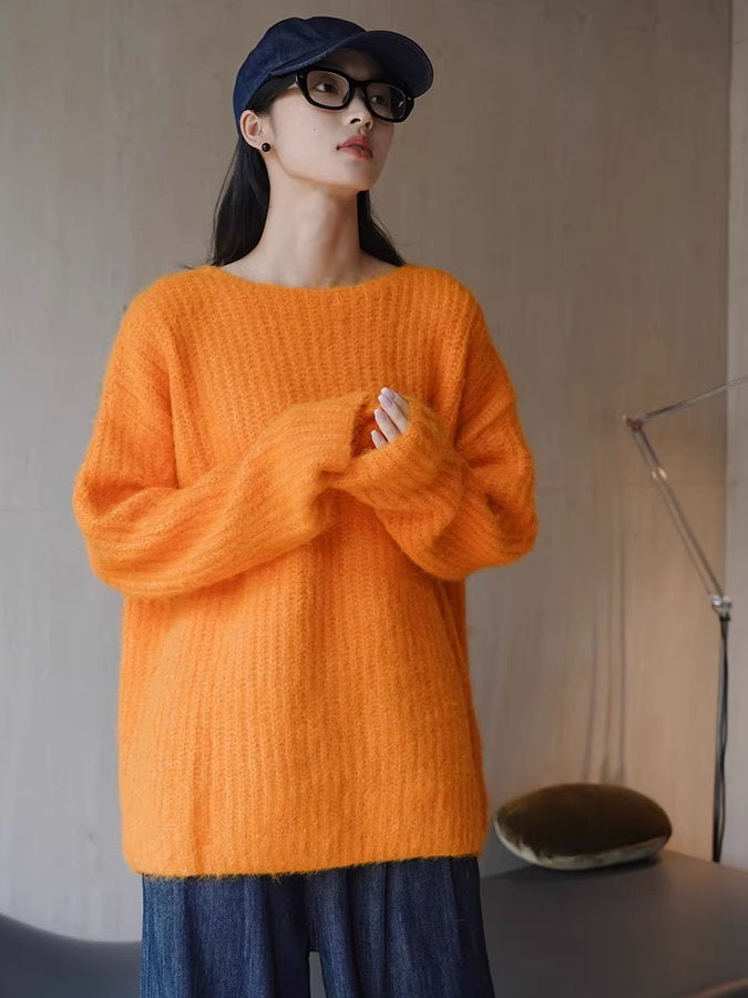 Mohair rib knit sweater_BDHL4993