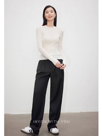 Cutaway Waist Wide Leg Pants_BDHL4907