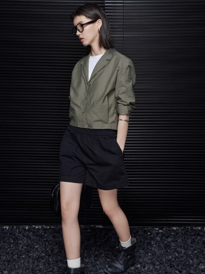 Notched lapel short jacket_BDHL4705