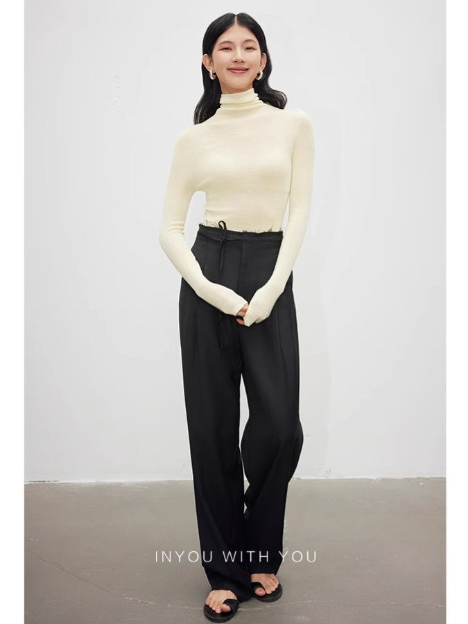 Cutaway Waist Wide Leg Pants_BDHL4907