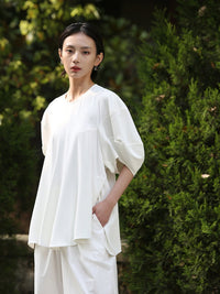 Lantern Sleeve Loose T-Shirt_BDHL4590