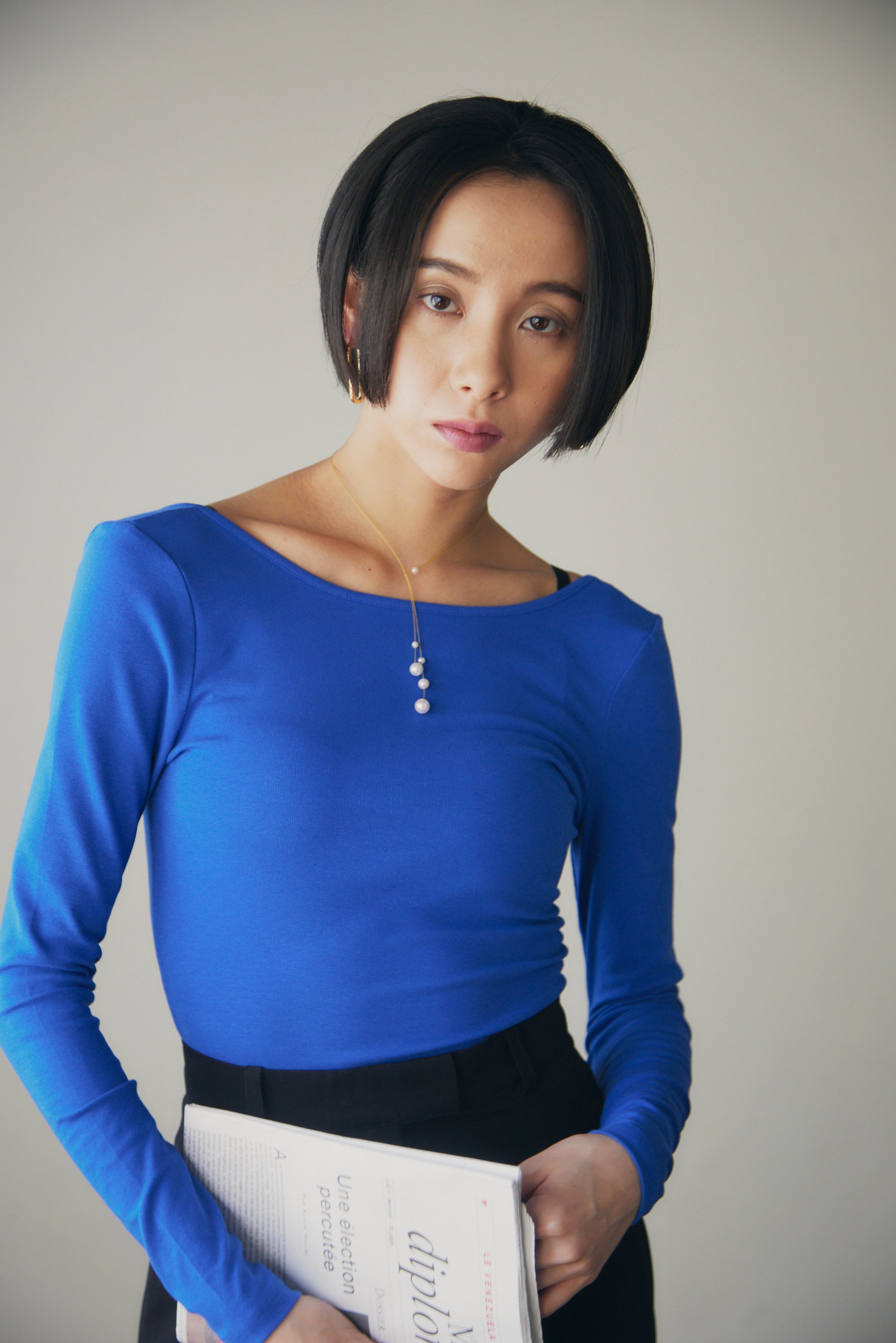 [In Stock] Oversized Open-Front Collarless Jacket_HL95642689
