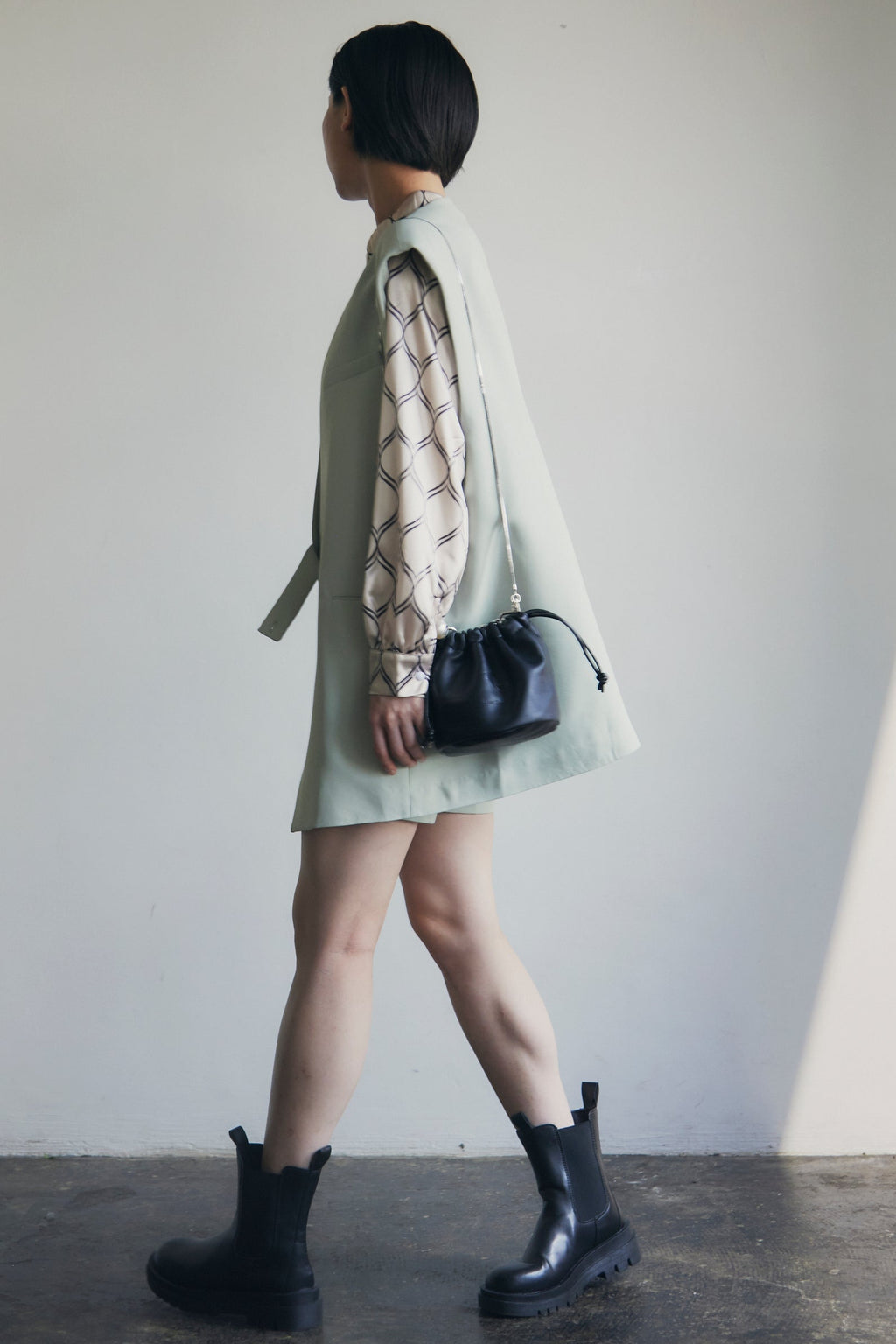 在庫限り早い者勝ち【即納】Mint Collarless Vest & Shorts Setup_LCHK269LCHK275