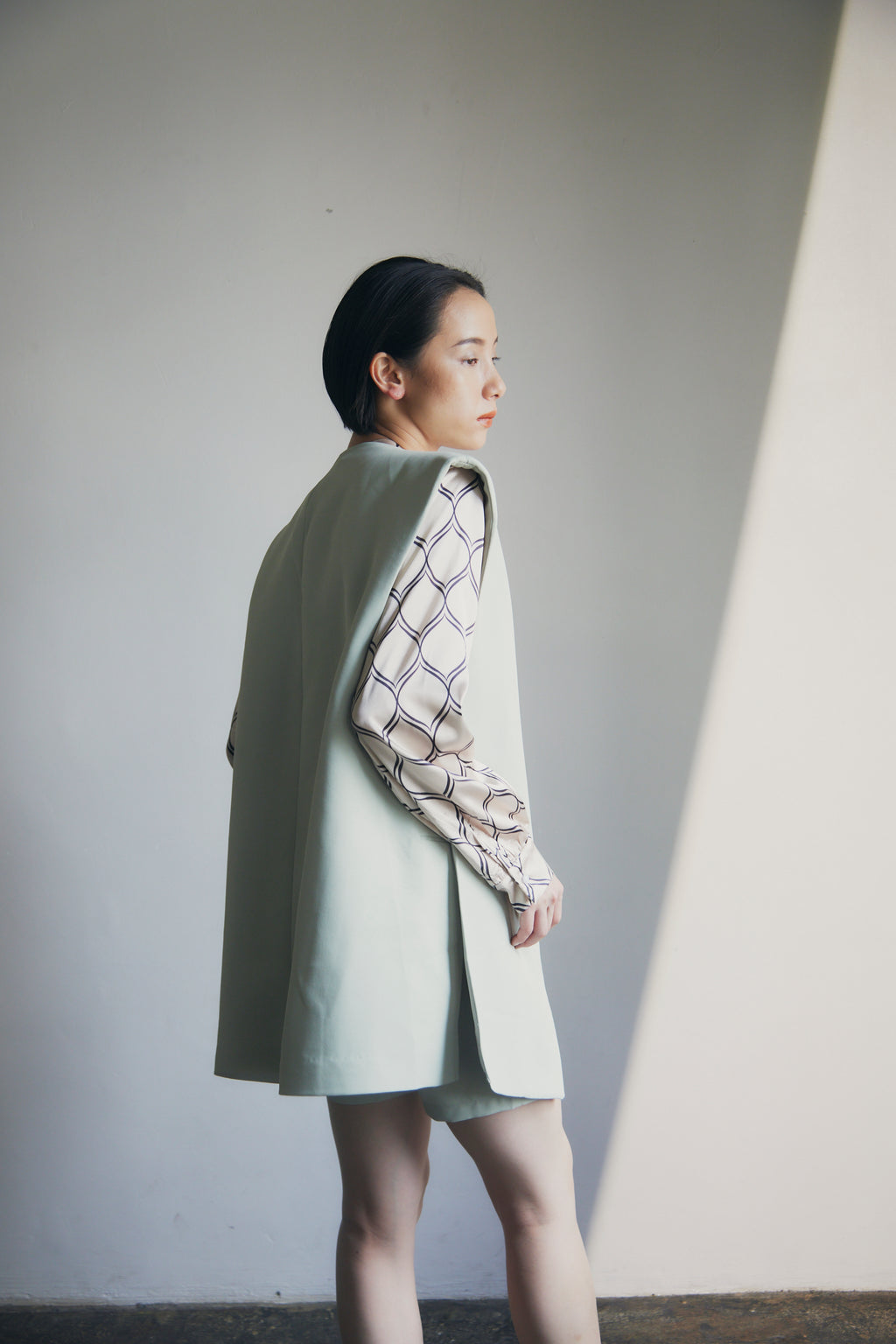 在庫限り早い者勝ち【即納】Mint Collarless Vest & Shorts Setup_LCHK269LCHK275