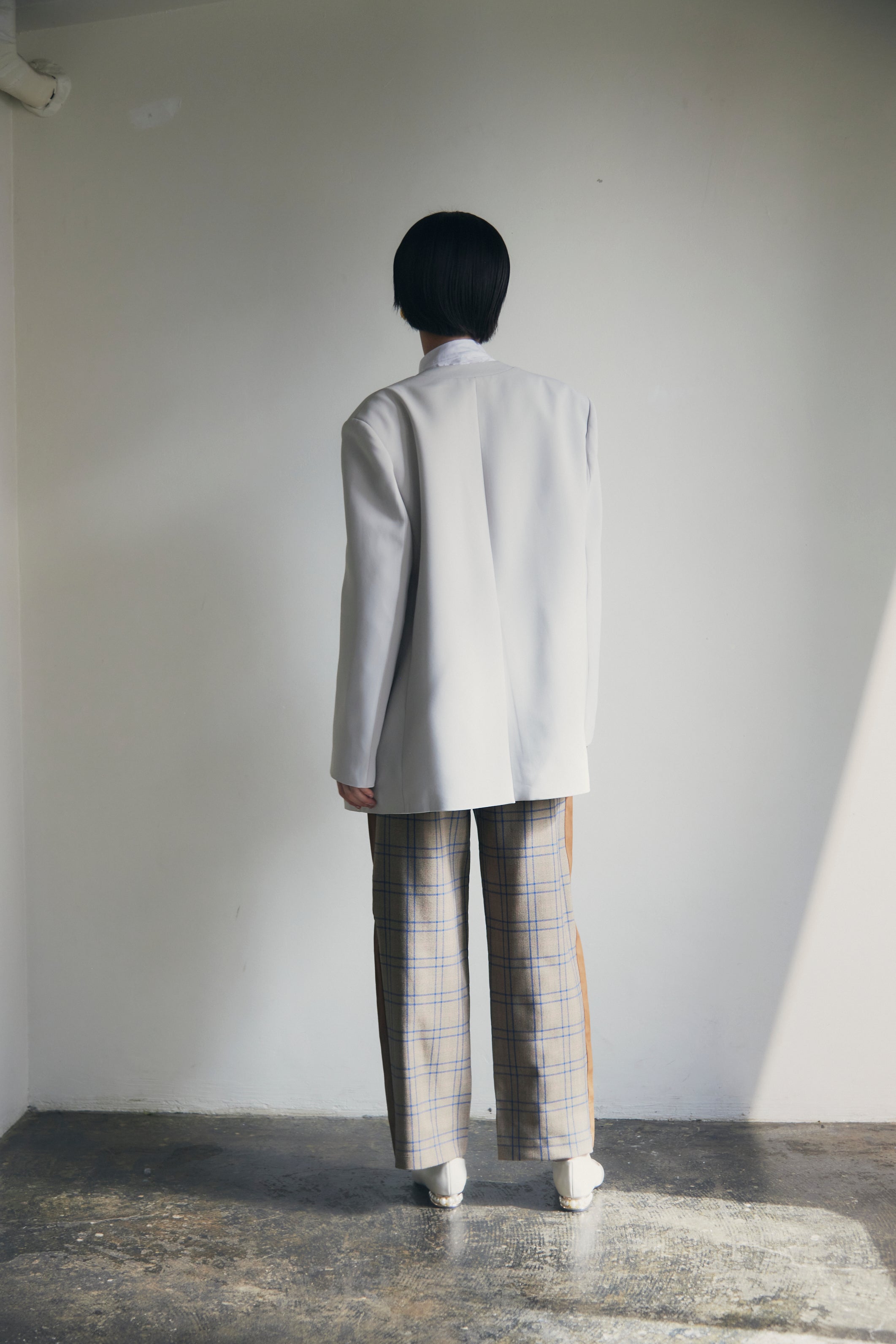 [In Stock] Oversized Open-Front Collarless Jacket_LCHK158/HL9673