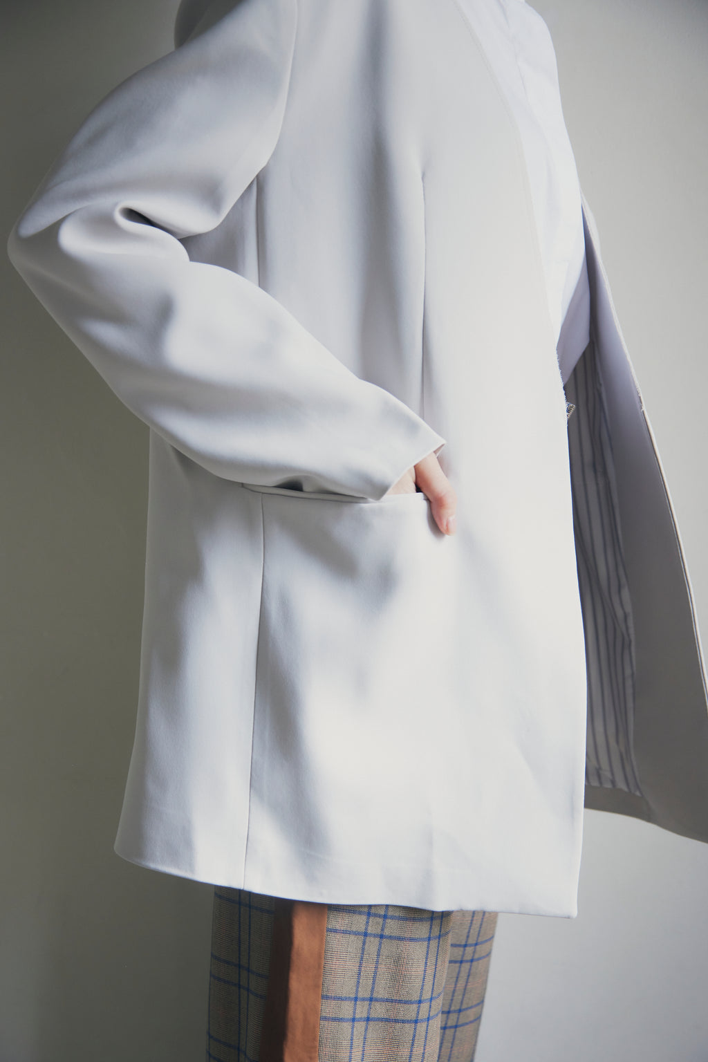 【即納】Oversized Open-Front Collarless Jacket_LCHK158/HL9673