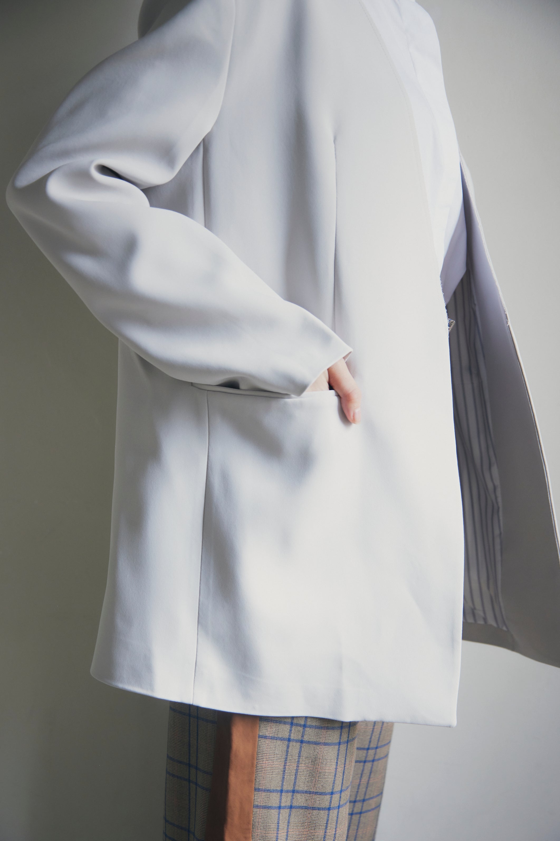 [In Stock] Oversized Open-Front Collarless Jacket_LCHK158/HL9673