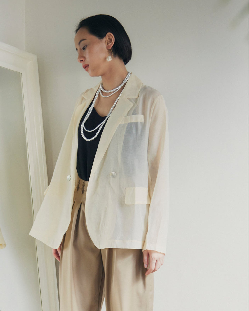在庫限り早い者勝ち【即納】Sheer Tailored Jacket_LCHK310