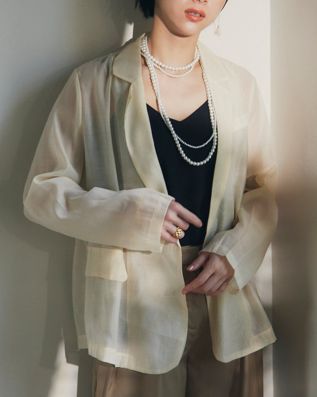在庫限り早い者勝ち【即納】Sheer Tailored Jacket_LCHK310