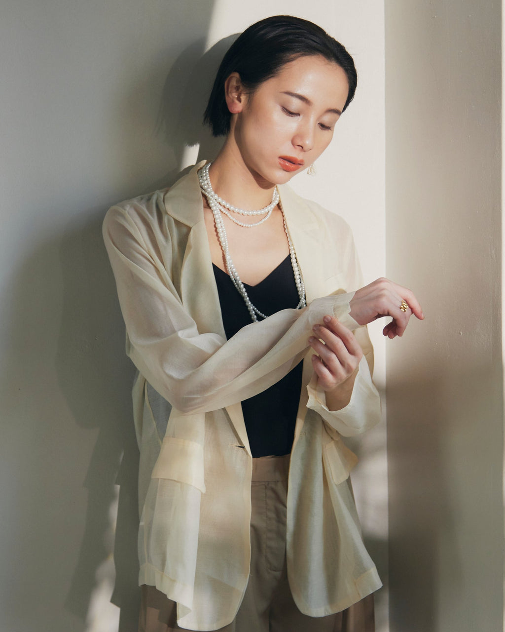 在庫限り早い者勝ち【即納】Sheer Tailored Jacket_LCHK310