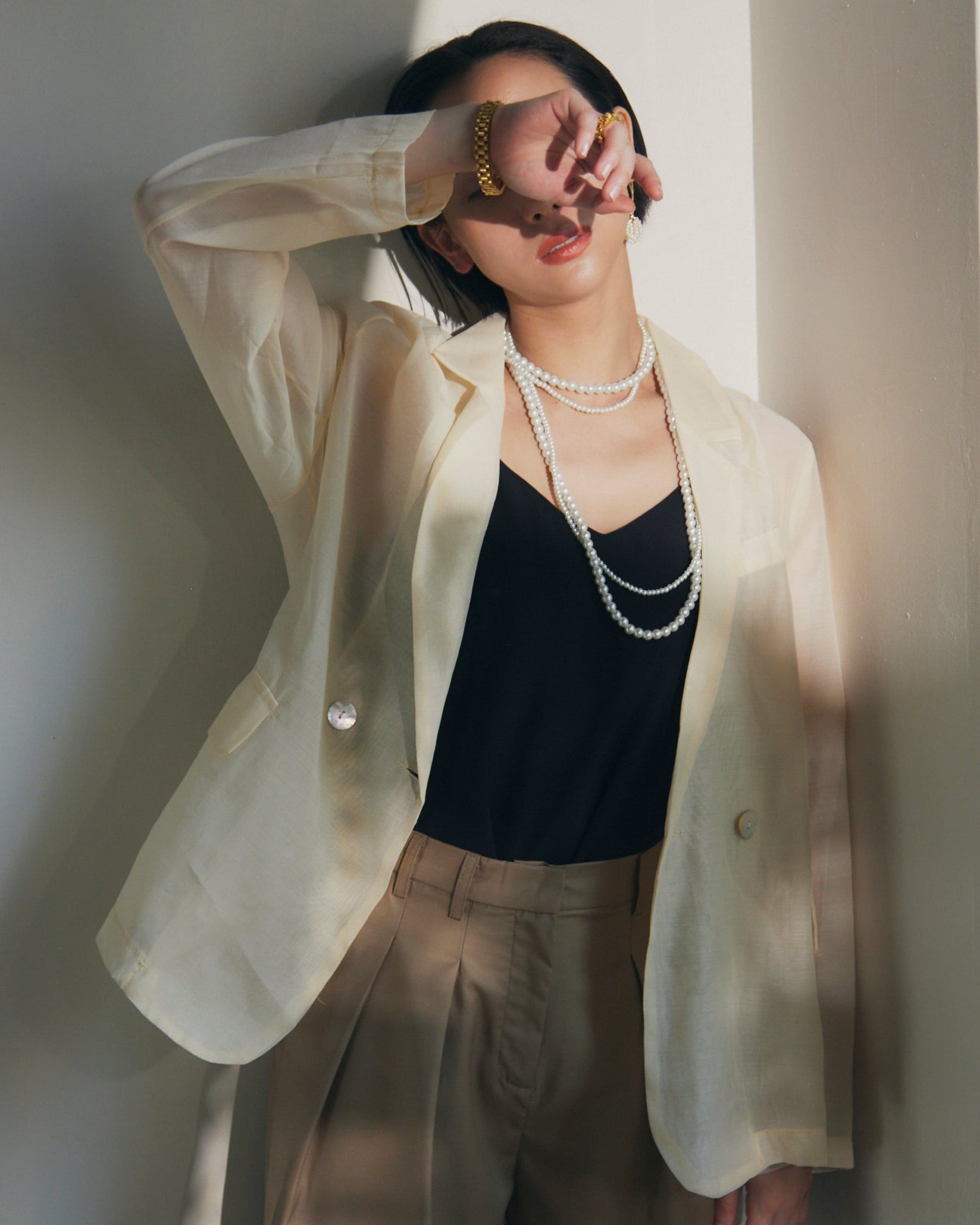 在庫限り早い者勝ち【即納】Sheer Tailored Jacket_LCHK310