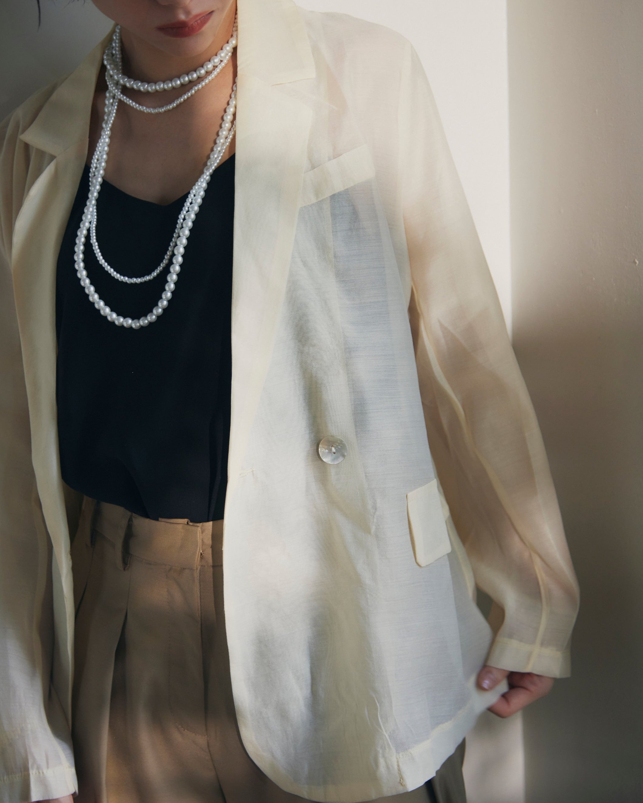 在庫限り早い者勝ち【即納】Sheer Tailored Jacket_LCHK310