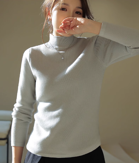 Half turtleneck long sleeve sweater_BDHL5551 