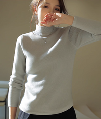 Half turtleneck long sleeve sweater_BDHL5551