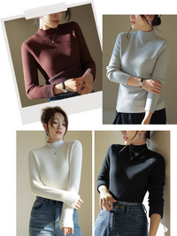 Half turtleneck long sleeve sweater_BDHL5551