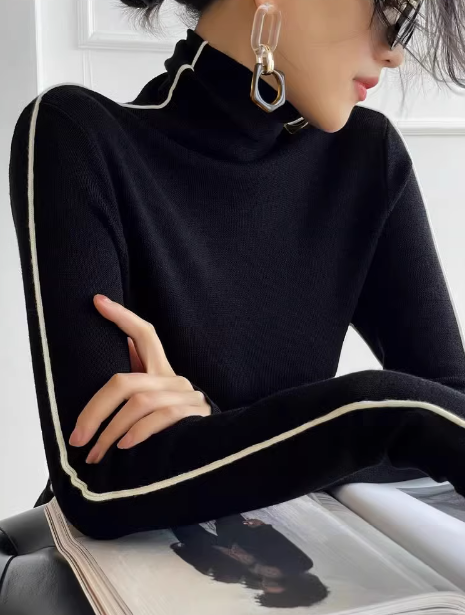 Contrast color pile sweater_BDHL5562 