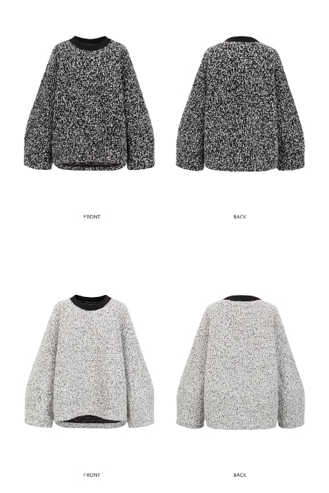 Pullover wool long sleeve sweater_BDHL5564