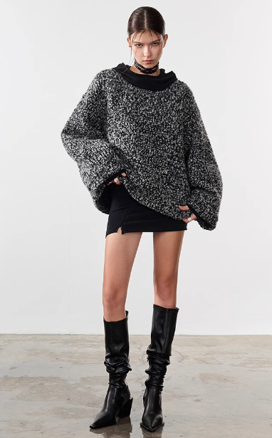 Pullover wool long sleeve sweater_BDHL5564