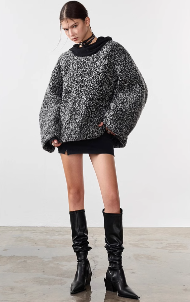 Pullover wool long sleeve sweater_BDHL5564