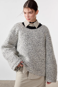 Pullover wool long sleeve sweater_BDHL5564