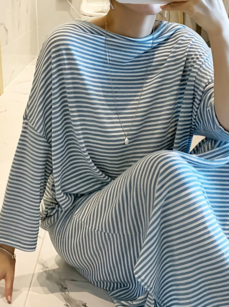 Striped Oversized Maxi Dress_BDHL6289