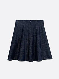 A-Line Denim Short Skirt_BDHL6436