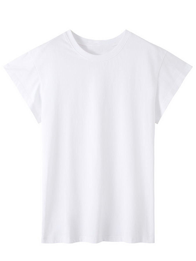 Simple loose short sleeve T-shirt_BDHL4593