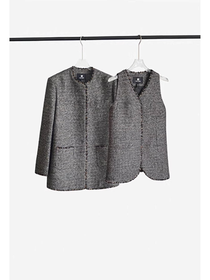 Tweed jacket vest set_BDHL5115