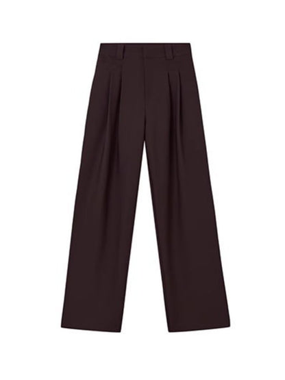 Wine red two-tuck pants_BDHL4912