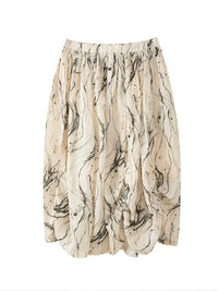 Wrinkled Ink Print Balloon Skirt_BDHL4589