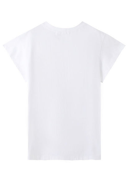 Simple loose short sleeve T-shirt_BDHL4593