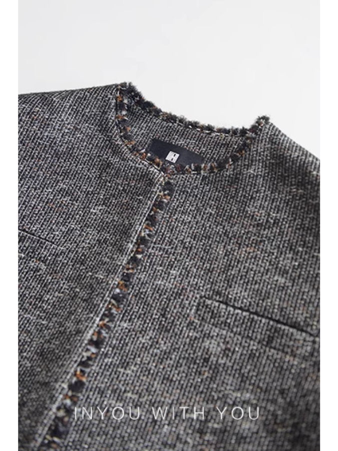 Tweed jacket vest set_BDHL5115