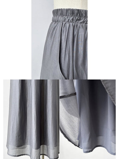 Waist Tie Blouse Skirt Set Up_BDHL4557