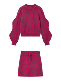 Mixed Yarn Sweater Skirt Set Up_BDHL4911