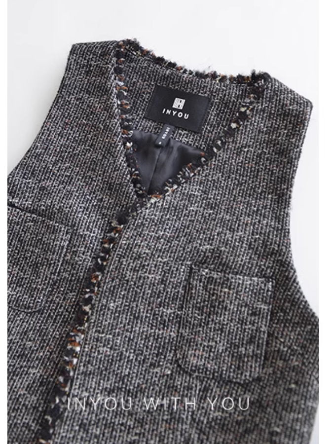 Tweed jacket vest set_BDHL5115